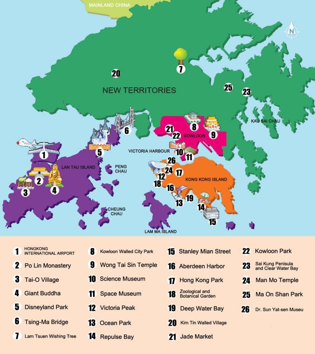 карта нових територій Гонконгу