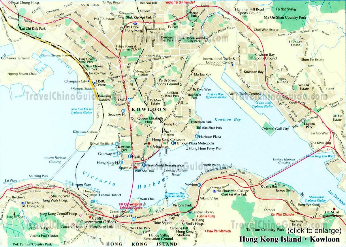 центр карти Гонконг