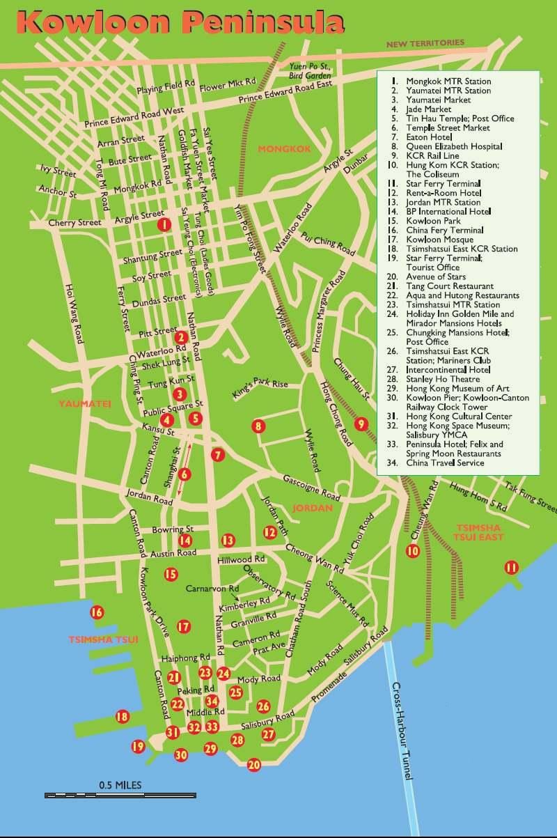 Пам'ятки коулун карті
