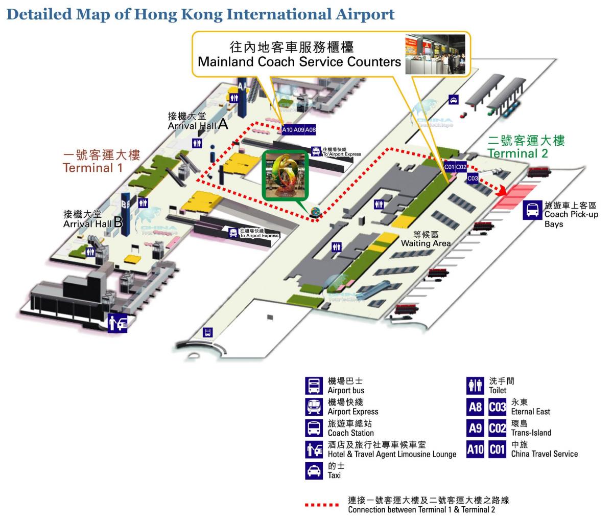карта аеропорт Гонконгу