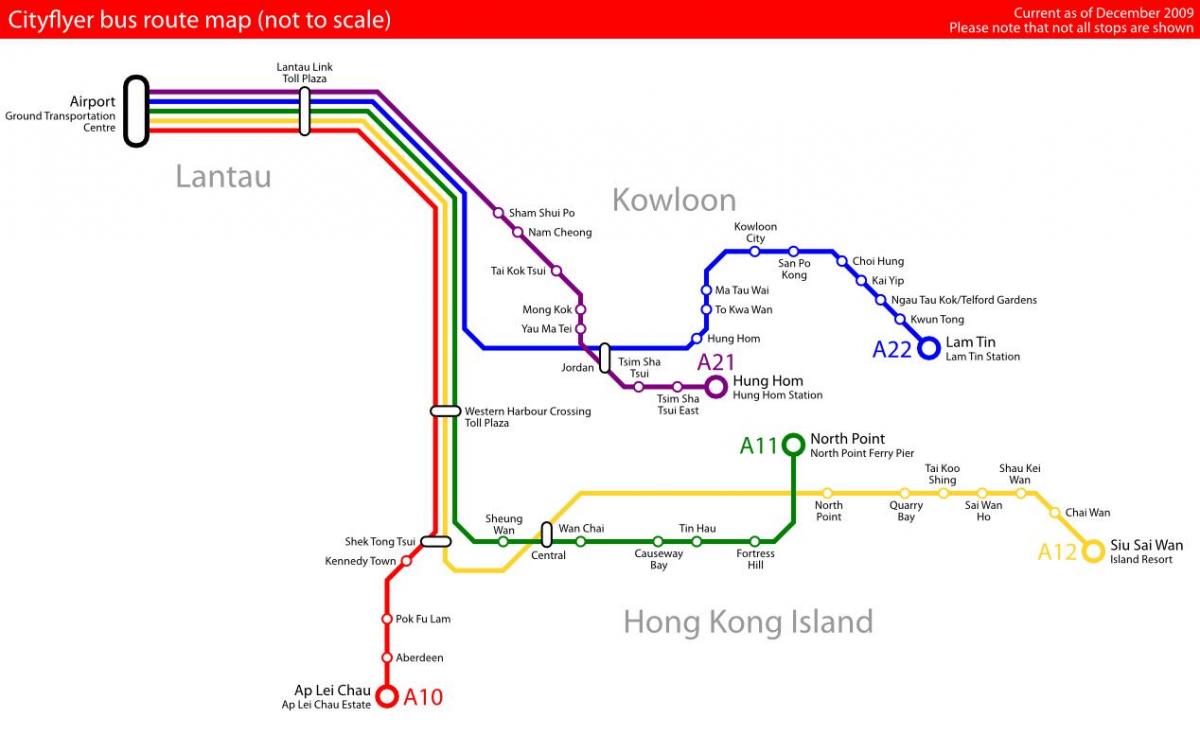 Гонконг карта автобусних маршрутів