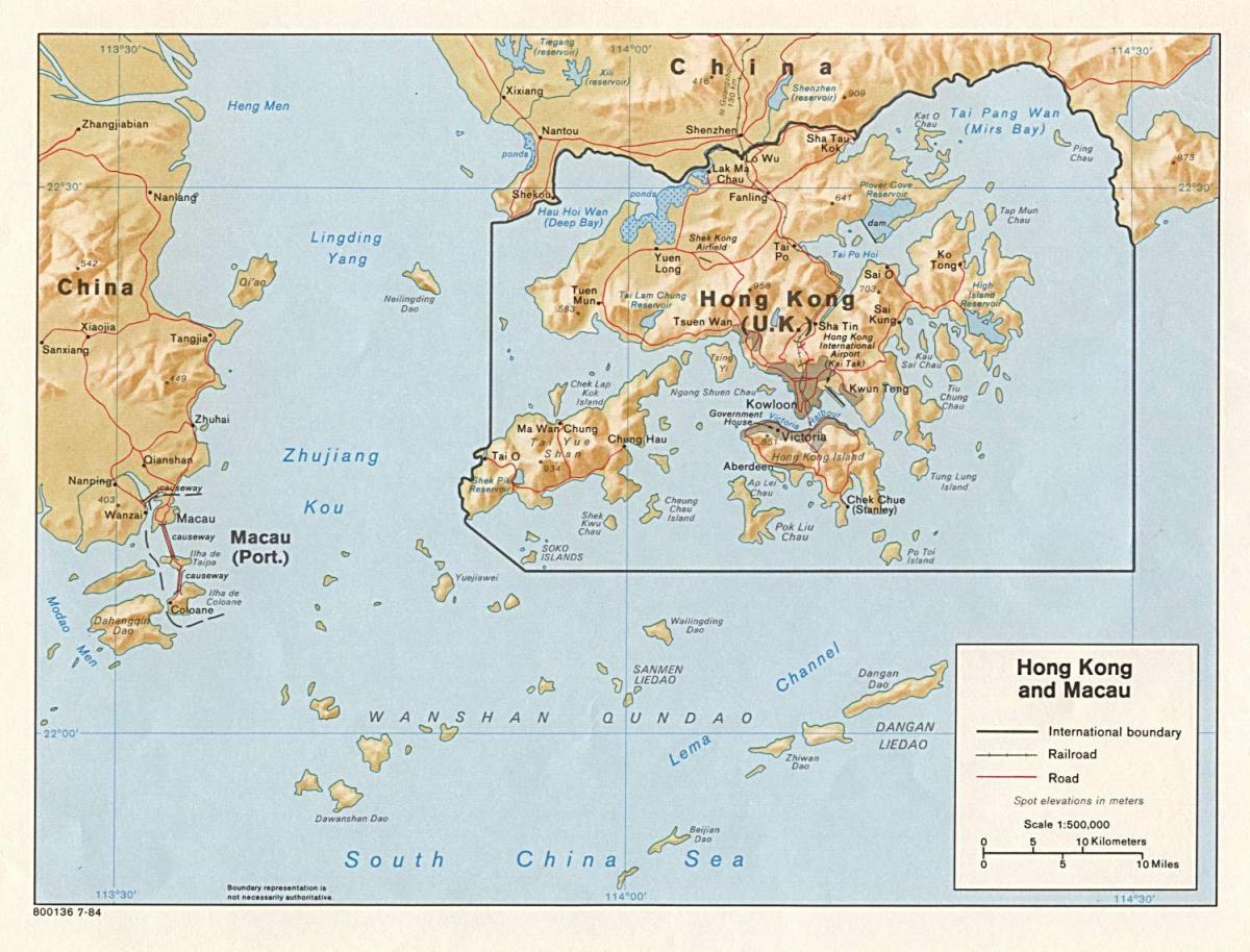 карта Гонконгу і Макао