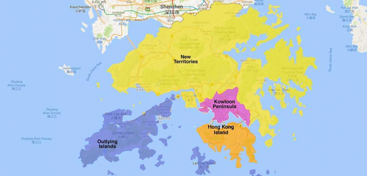 карта району Гонконг