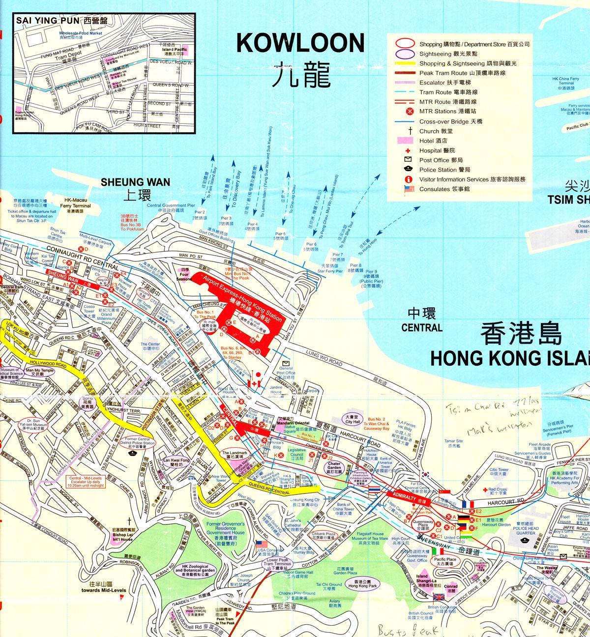 порт Гонконг карті