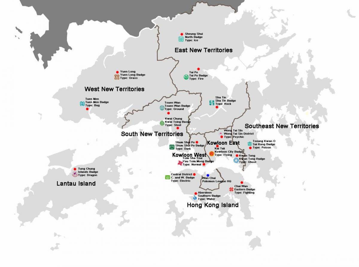 карта районів Гонконгу