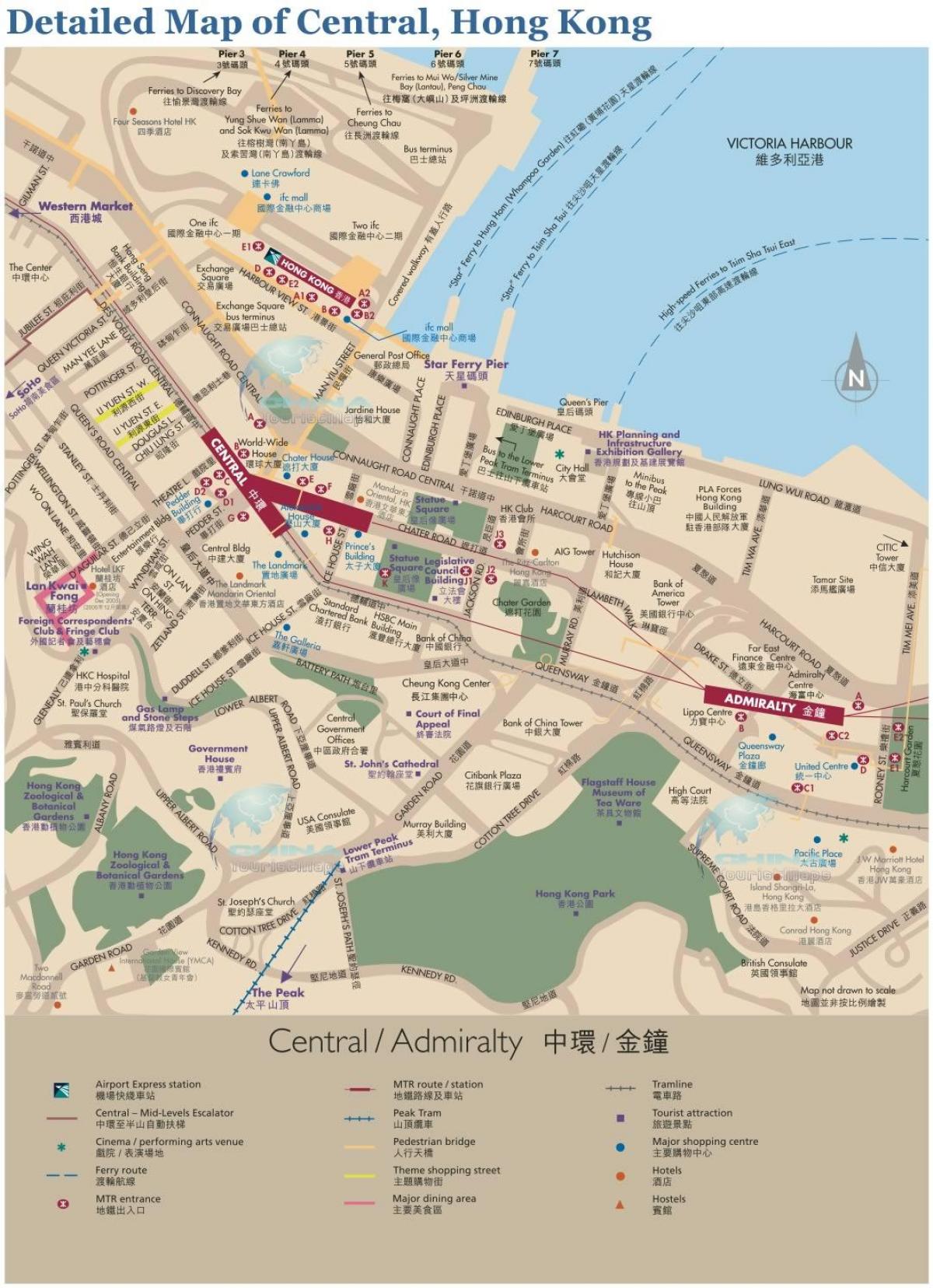 Центрі Гонконгу карті