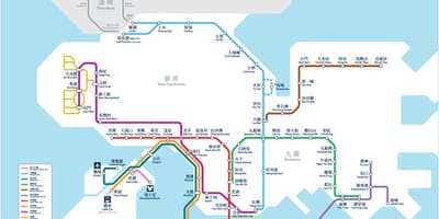 Гонконг карта метро Гонконгу